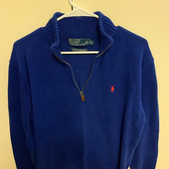 Polo Ralph Lauren quarter-zip blue sweater - Large - Picture 2 of 8
